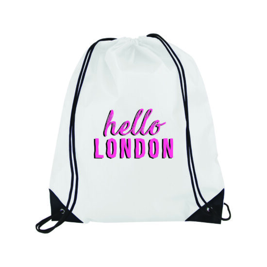 Hello London Drawstring Bag