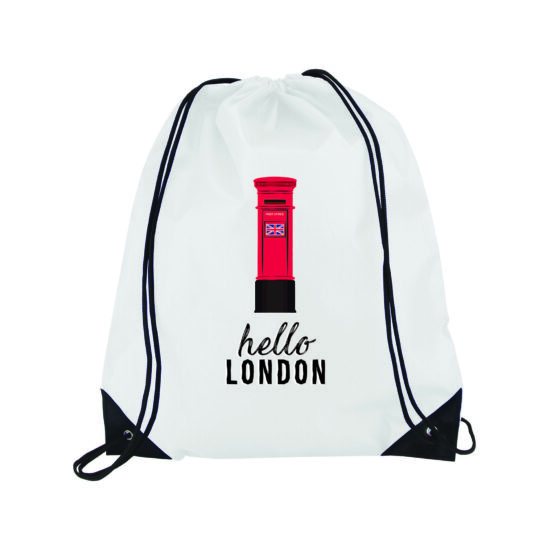 Hello London Drawstring Bag