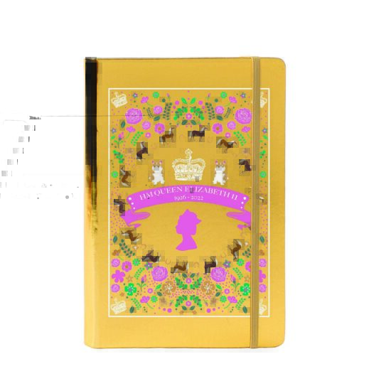 QEII Commemorative A5 Metallic Notebook - Gold