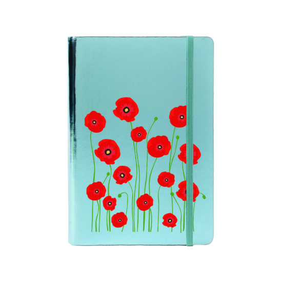 Poppies Metallic Notebook A5