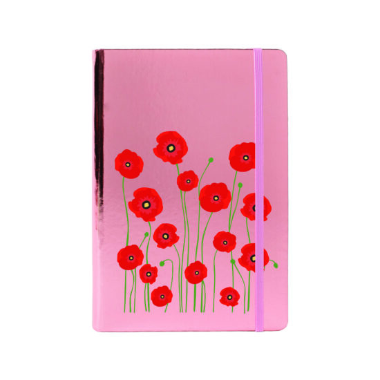 Poppies Metallic Notebook A5