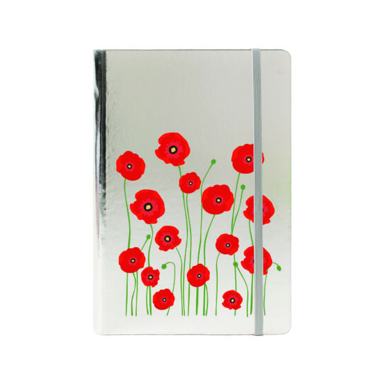 Poppies Metallic Notebook A5