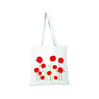 Poppies Portobello Tote - White