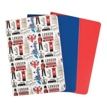 Hello London Notebook Set of 3 - Hello London/Blue/Red