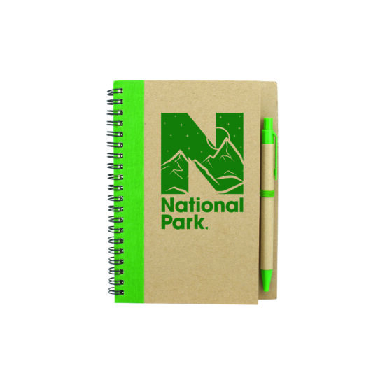 Recycled Spiral Notebook and Pen