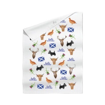 Hello Scotland Tea Towel