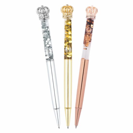 Floating Glitter King Crown Pen
