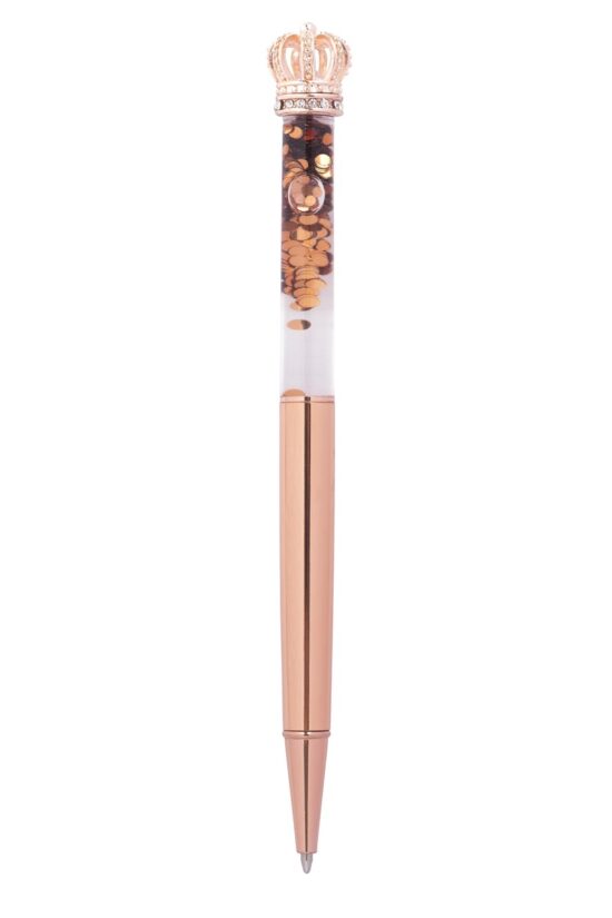 Floating Glitter King Crown Pen